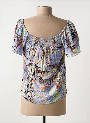 Blouse légère et transparente manches courtes violet GARCIA femme