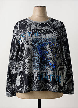 Pull tissage chiné manches longues noir HAJO femme