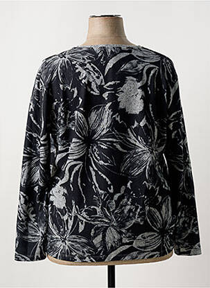 Pull tissage chiné manches longues noir HAJO femme