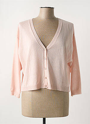 Gilet manches longues rose LA FEE MARABOUTEE pour femme