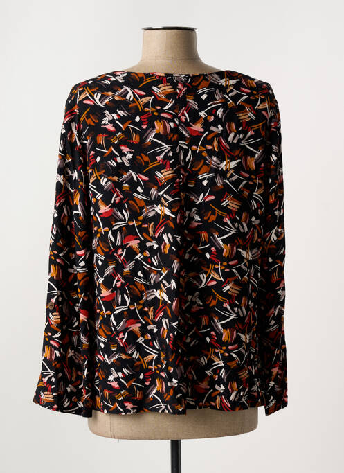 Blouse imprimé fantaisie manches longues noir GEVANA femme