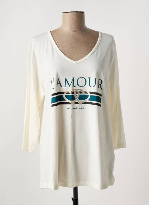 T-shirt manches 3/4 manches 3/4 beige CISO femme