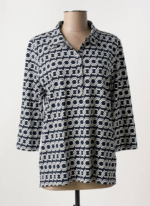 Polo stretch manches 3/4 bleu BETTY BARCLAY femme