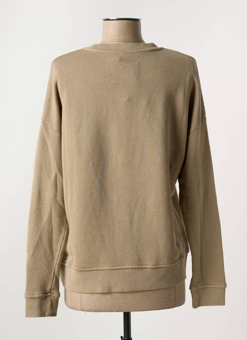 Sweat-shirt stretch manches longues marron HAPPY femme