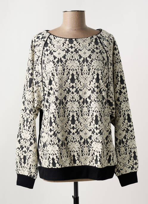 Sweat-shirt stretch manches longues noir SIMPLE CITY femme