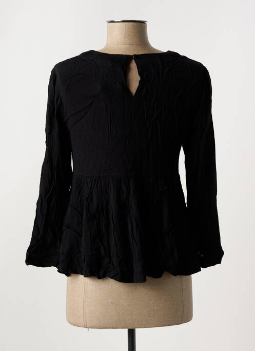 Blouse fermeture boutonnée au dos manches 3/4 noir SEE U SOON femme