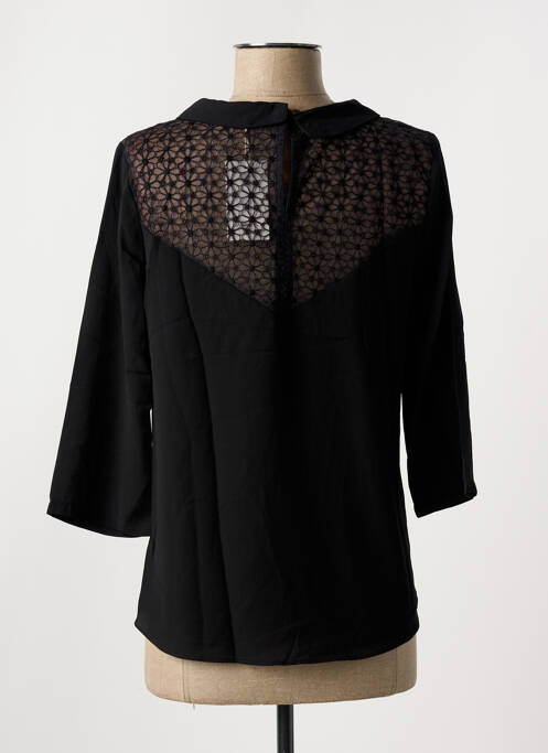 Blouse légère et transparente manches 3/4 noir NOEMIE & CO femme