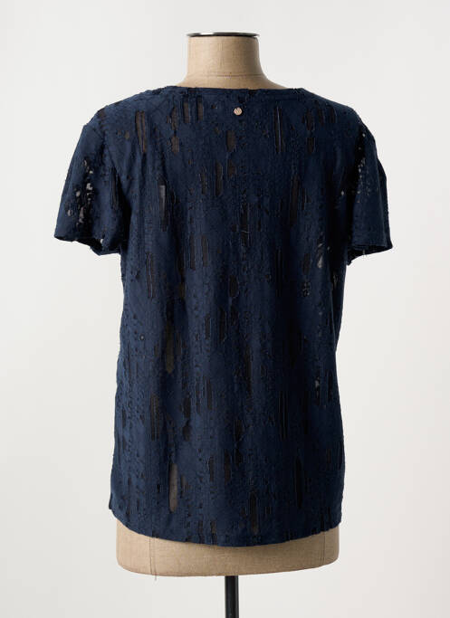 T-shirt col v manches courtes bleu TEDDY SMITH femme