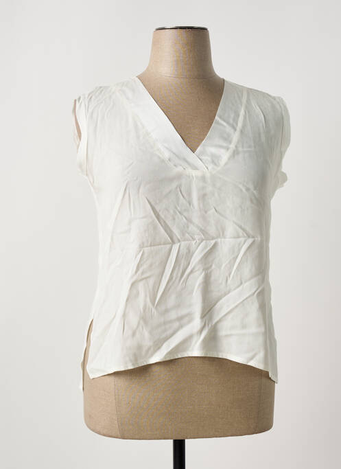 Top coupe fluide sans manche beige LA FEE MARABOUTEE femme