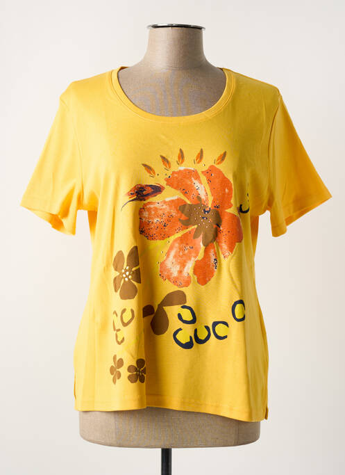 T-shirt sérigraphie manches courtes jaune FRANCE RIVOIRE femme
