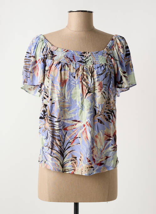 Blouse légère et transparente manches courtes violet GARCIA femme