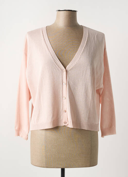 Gilet manches longues rose LA FEE MARABOUTEE pour femme