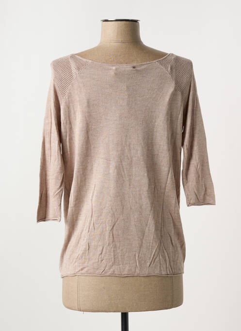 Pull tissage chiné manches 3/4 marron LES P'TITES BOMBES femme