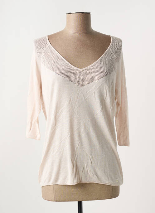 Pull tissage chiné manches 3/4 rose LES P'TITES BOMBES femme