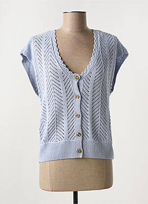 Gilet manches courtes fermeture boutonnée sur le devant bleu GARCIA femme