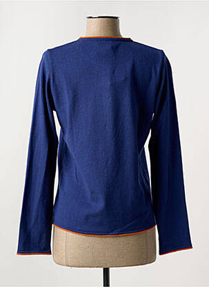 Gilet manches longues col rond bleu TELMAIL femme