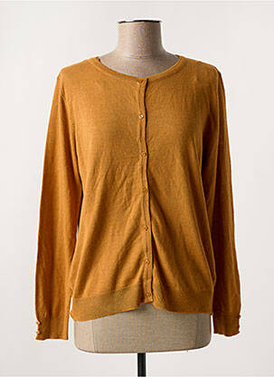 Gilet manches longues resserrée sur le bas jaune SO SWEET femme
