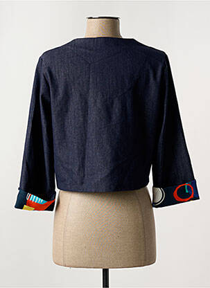 Boléro poignets revers bleu GRIFFON femme