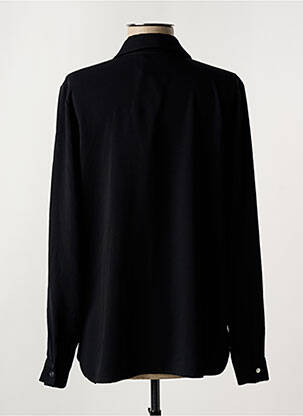 Chemisier tissage crêpe manches longues noir GRIFFON femme