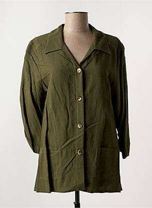 Chemisier coupe cintrée manches 3/4 vert GRIFFON femme
