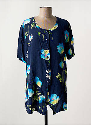 Tunique manches courtes col v bleu INTUITION femme