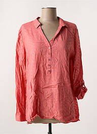 Blouse poignets boutonnés avec fente manches longues rose THEL ELEGANCE femme