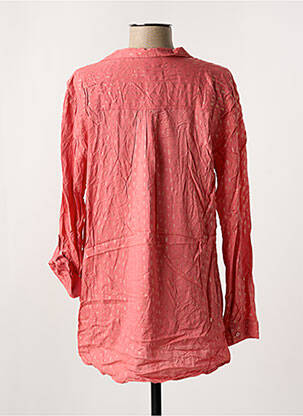 Blouse poignets boutonnés avec fente manches longues rose THEL ELEGANCE femme
