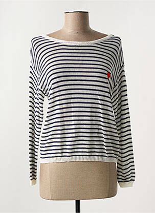 Pull col bateau manches longues bleu MOLLY BRACKEN femme