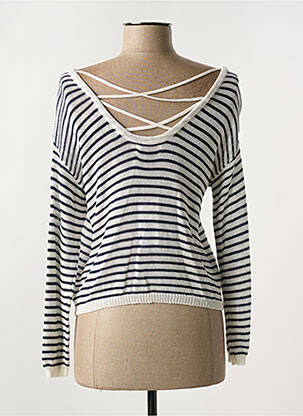Pull col bateau manches longues bleu MOLLY BRACKEN femme