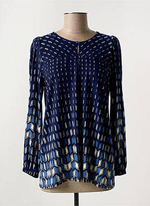 Tunique manches longues col rond bleu GEVANA femme