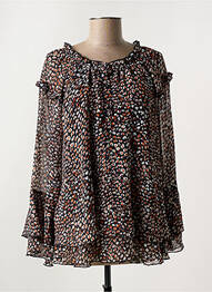 Blouse légère et transparente manches longues noir FRED SABATIER femme