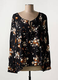 Blouse imprimé fleurs manches longues noir KANOPE femme