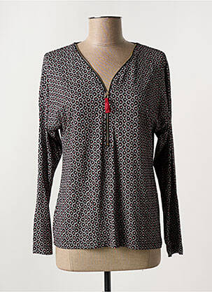 Blouse imprimé fantaisie manches longues noir GRIFFON femme