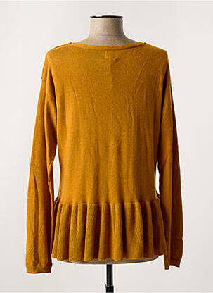Pull coupe cintrée manches longues jaune KANOPE femme