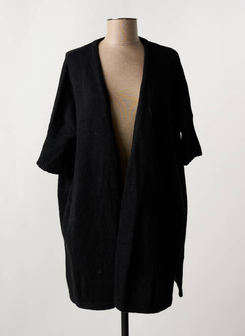 Gilet manches courtes maille tricot noir SEE U SOON femme
