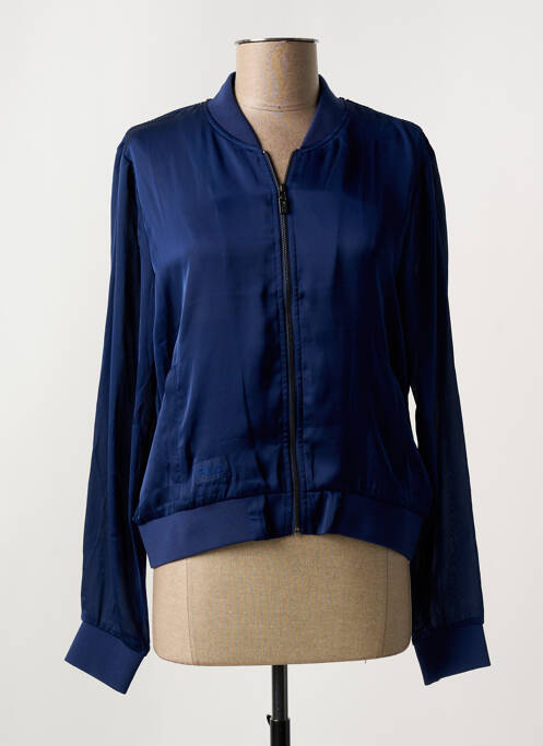 Blouson effet matière satinée bleu FILA femme