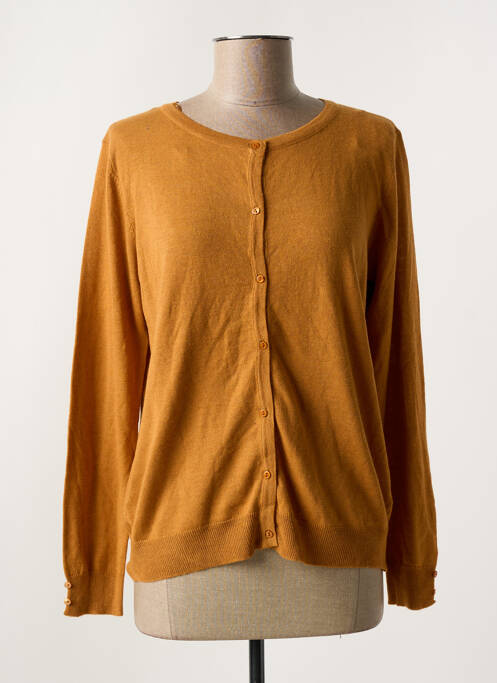Gilet manches longues resserrée sur le bas jaune SO SWEET femme