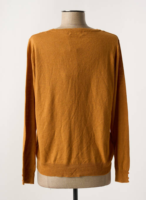 Gilet manches longues resserrée sur le bas jaune SO SWEET femme