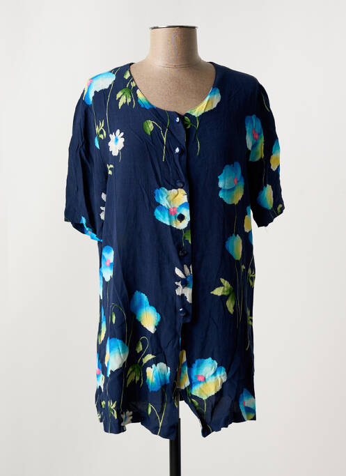 Tunique manches courtes col v bleu INTUITION femme