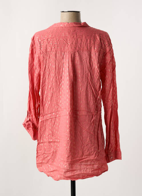 Blouse poignets boutonnés avec fente manches longues rose THEL ELEGANCE femme