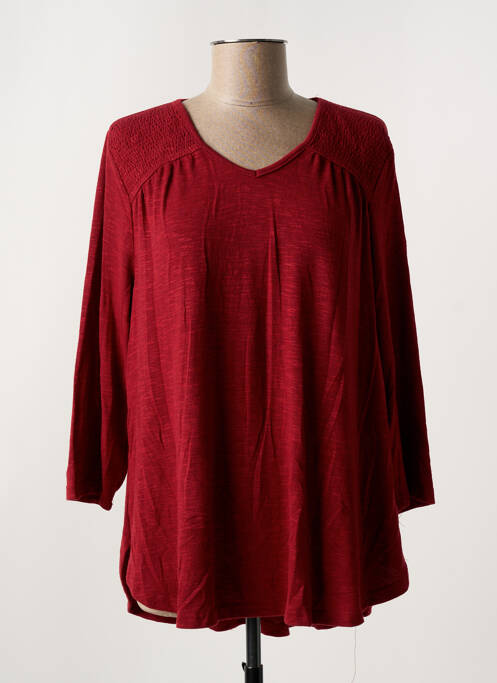 T-shirt coupe droite fines bretelles rouge CISO femme
