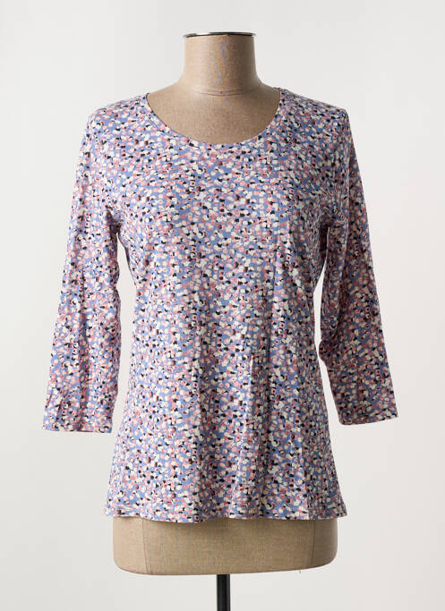 T-shirt stretch manches 3/4 bleu JENSEN femme
