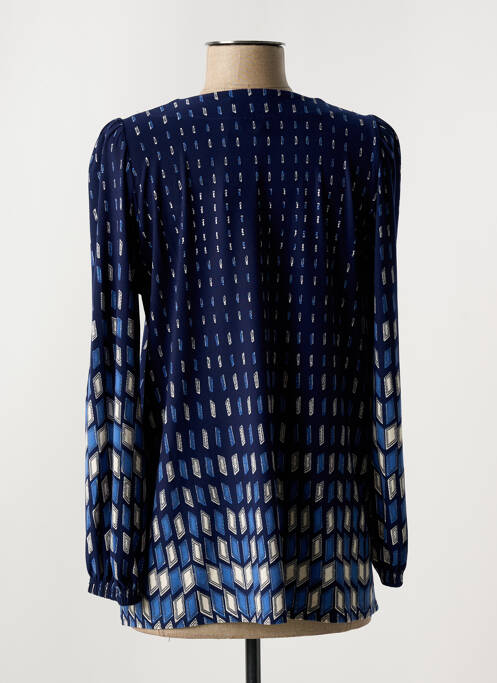 Tunique manches longues imprimé fantaisie bleu GEVANA femme