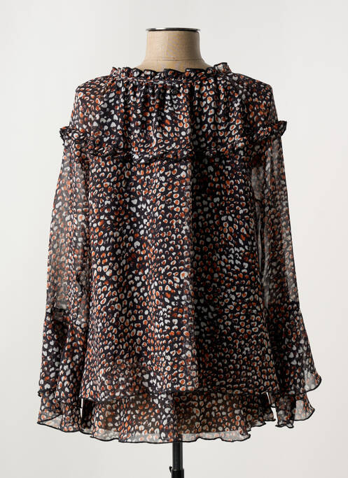 Blouse col rond manches longues noir FRED SABATIER femme