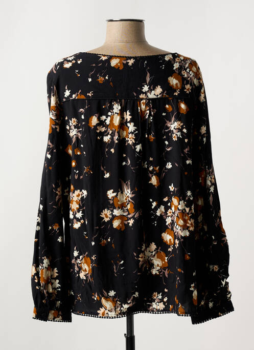 Blouse tissage popeline manches longues noir KANOPE femme