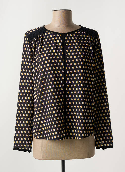 Blouse imprimé fantaisie manches longues noir FRED SABATIER femme