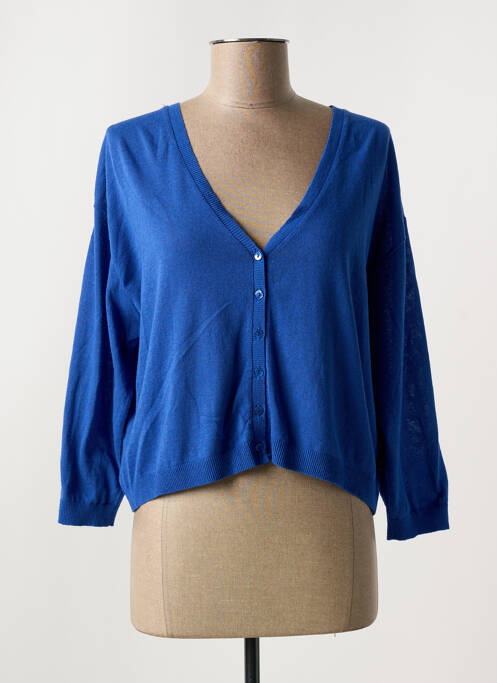 Gilet manches longues bleu LA FEE MARABOUTEE pour femme