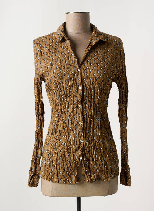 Chemisier coupe cintrée manches longues marron NICE THINGS femme