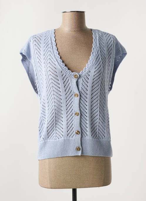 Gilet manches courtes bleu GARCIA pour femme