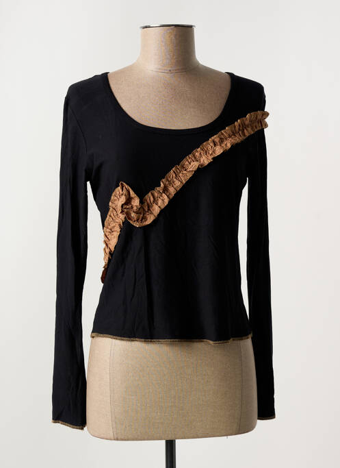 T-shirt noir DOUBLE JEU pour femme